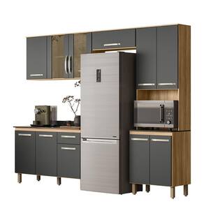 Armario de Cozinha com Balcão Fit com 11 Portas e 1 Gaveta