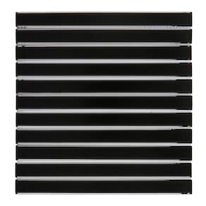 Pastilha de Vidro Lisa 30cmx 30,9cm Filetto Glass Mosaic Placas Preta