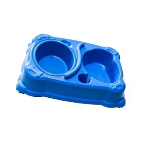 Comedouro E Bebedouro Duplo Prime Azul 300Ml Pet Au Jel