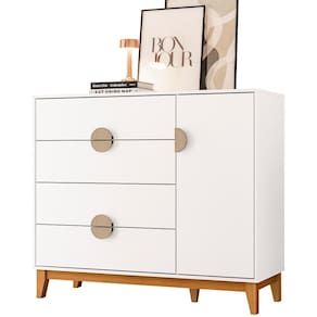 Cômoda Sapateira Ipe Quarto com 4 Gavetas e 1 Porta