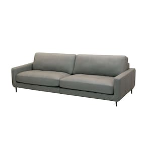 sofá 3 lugares alicante molas ensacadas couro cinza 210 cm
