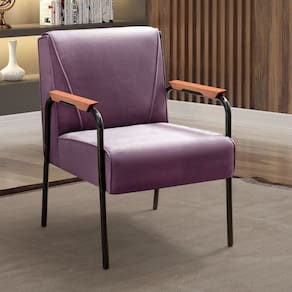 Kit 4 Poltronas Decorativas Braços Fixo Jade Roxo