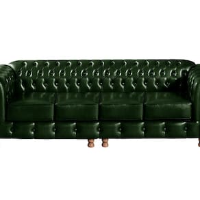 Sofá 4 Lugares Bipartido Luis Xv Decoração Retrô Sala Verde