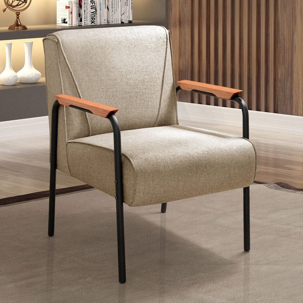 Kit 4 Poltronas Decorativas Braços Fixo Jade Marrom