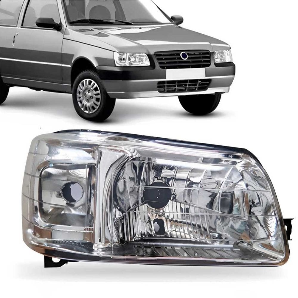 Farol Fiat Uno Mille Fire Economy Fiorino Cromado 2004/2012