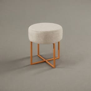 Puff Banqueta 40cm X 45cm Otávio Luxo Bege Claro