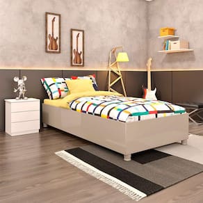 base para cama box solteiro mônaco off white com mesa de cabeceira veronna 3 gv neve