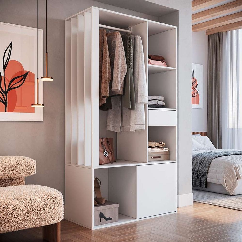 guarda-roupa closet lumo 1 pt 1 gv branco