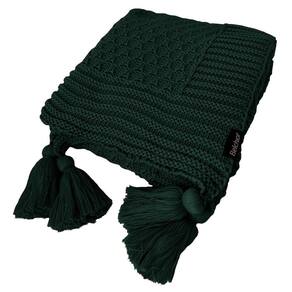 Manta Peseira de Tricot 90x180 Cm com Tassel - Colméia Verde Esmeralda