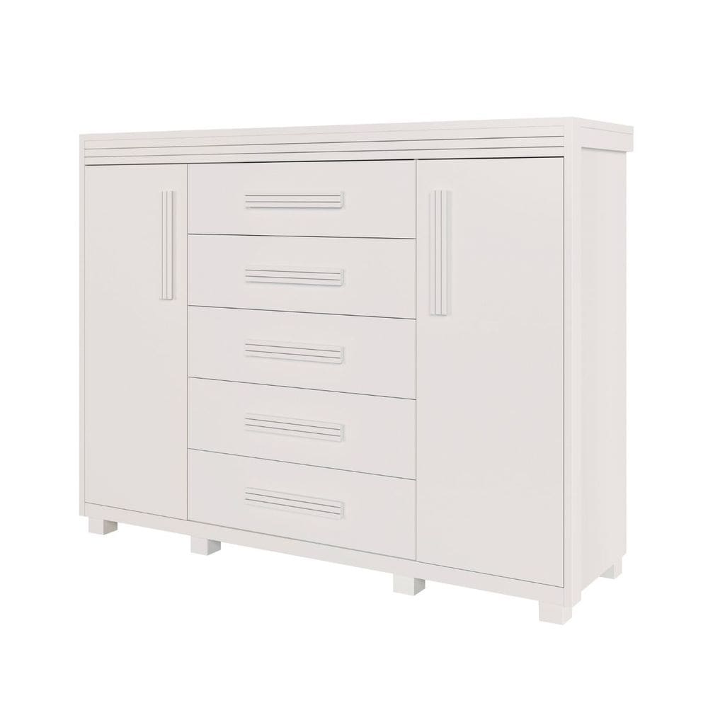 Comoda branca grande com sapateira Havana em mdf Camas Fenix