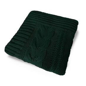 Manta Peseira de Tricot 90x180 Cm - Trançada Verde Esmeralda