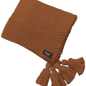 Manta Peseira de Tricot Terracota 90x180 Cm com Tassel Link Terracota