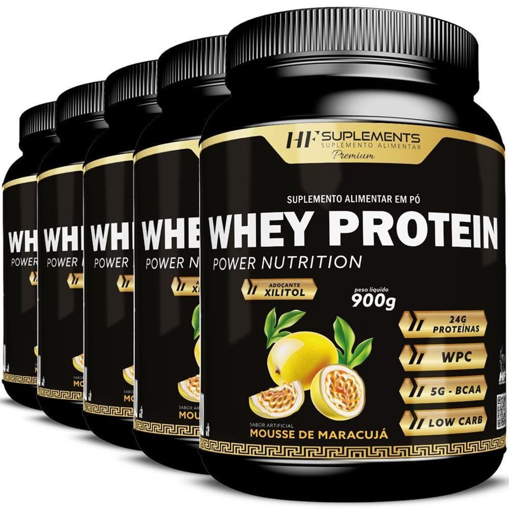 5X Whey Protein Power Nutrition Maracuja Hf Suplementos