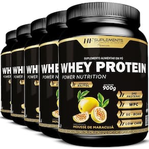 5X Whey Protein Power Nutrition Maracuja Hf Suplementos