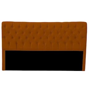 Cabeceira Casal Estofada Para Cama Box Glass Veludo Cor Terracota