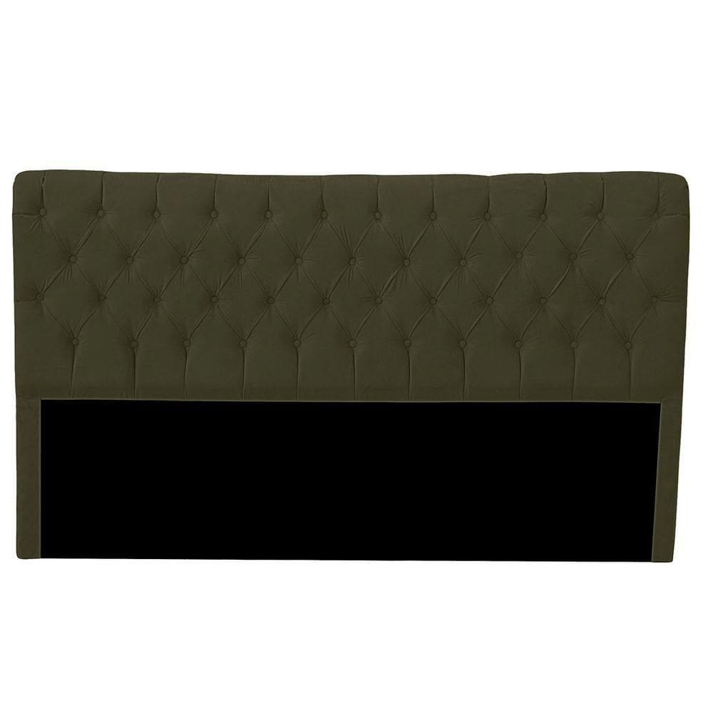 Cabeceira Casal Estofada Para Cama Box Ayla Veludo Cor Capuccino