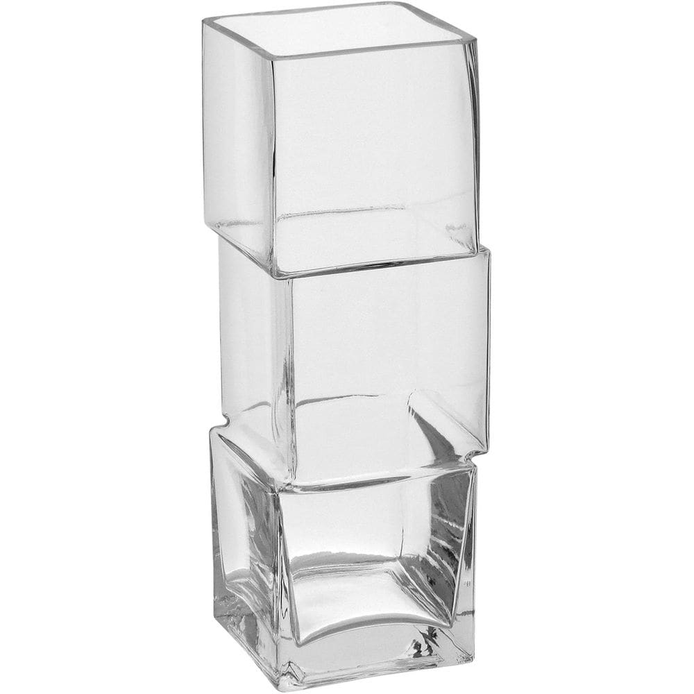 Vaso Decorativo Enfeite Casa Vidro 27x9x9cm Transparente