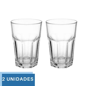 Copo de vidro 350ml Drinks Vitamina Transparentes kit 2Un