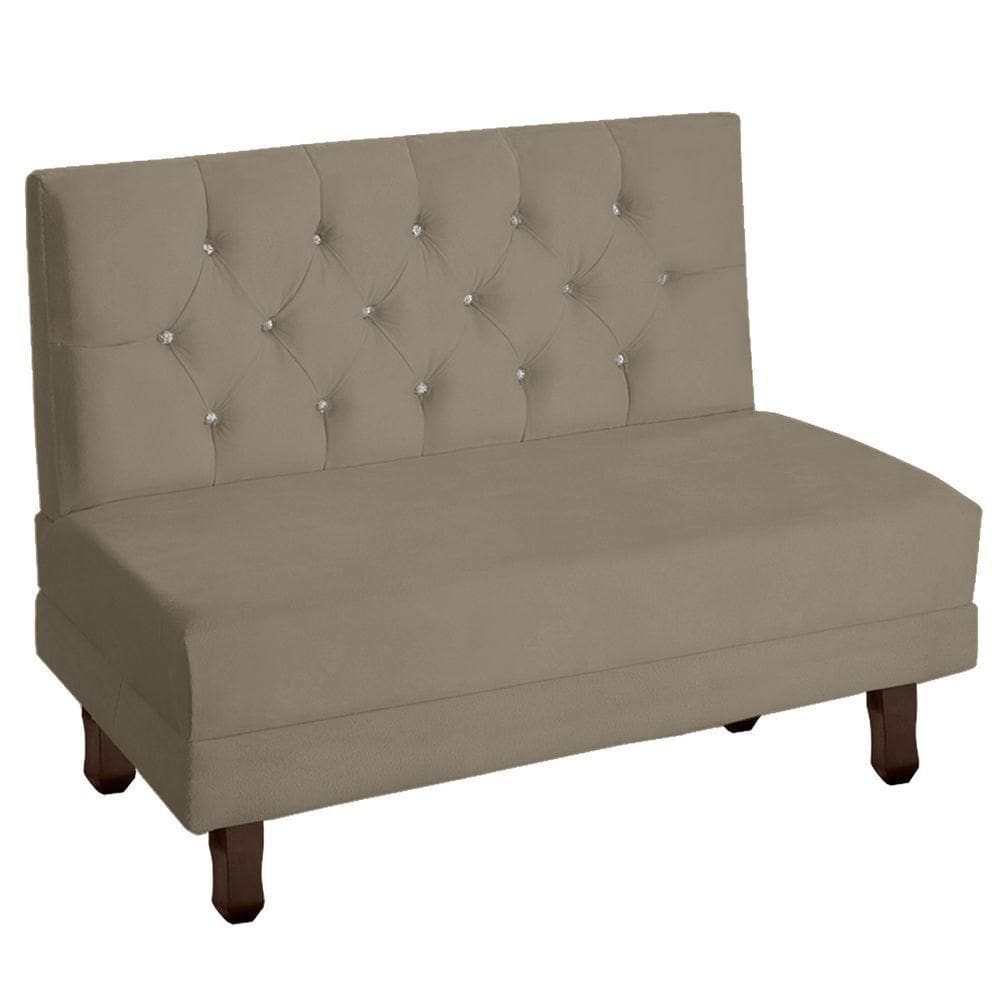 Cabeceira Casal Estofada Para Cama Box Ayla Veludo Cor Capuccino