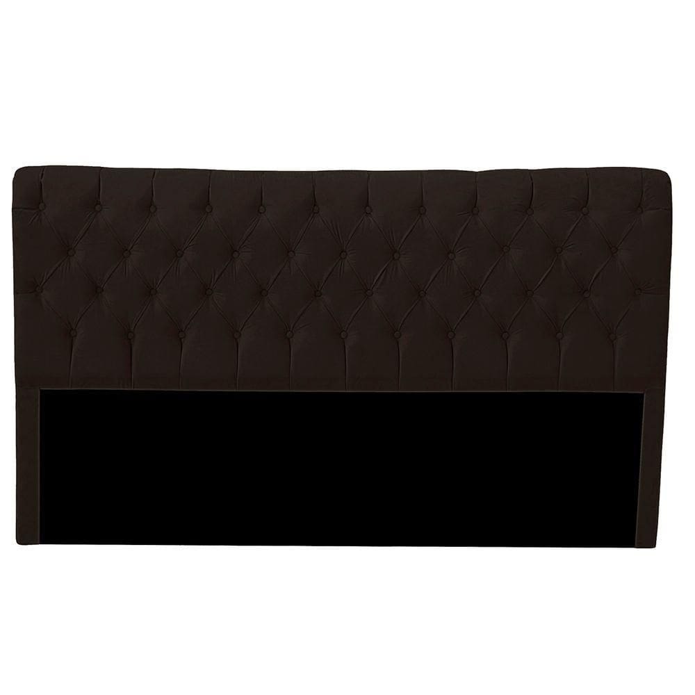 Cabeceira Casal Estofada Para Cama Box Glass Veludo Cor Marrom