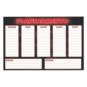 Mural Planejamento Vermelho 30X45Cm Em Mdf Caneta Apagador
