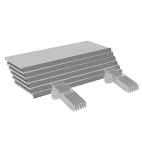 Kit 6 Bandejas Gondola Fit 40 Branco 6X 30X90 Pe Cinza