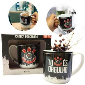 Caneca Xicara Porcelana Preto Premium 300Ml Cafétu És