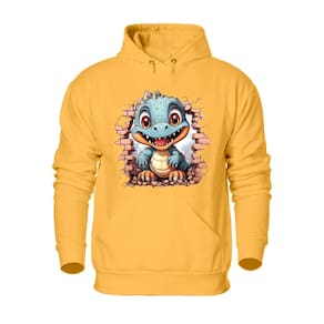 Casaco Moletom Plus Size Flanelado Canguru Com Capuz Masculino Estampa Dinossauro Tamanho Grande