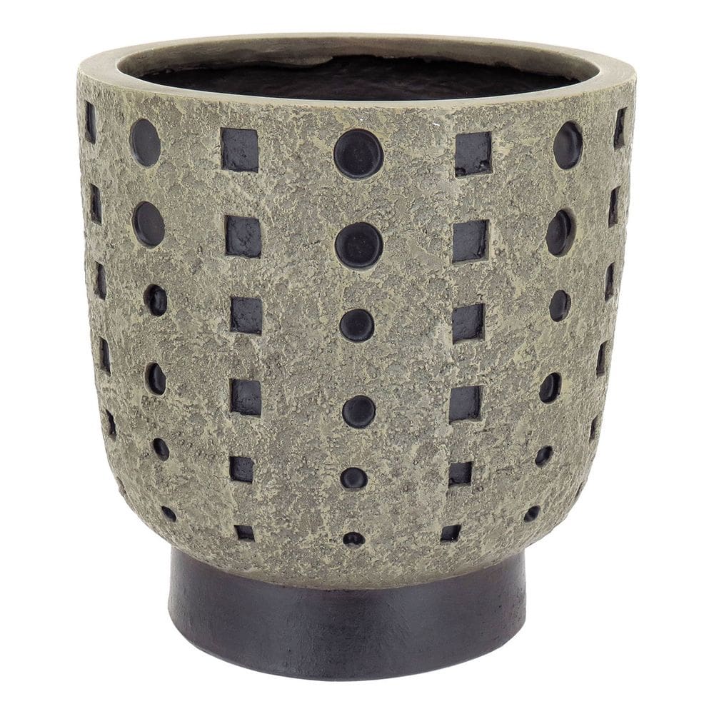 CACHEPÔ RESINA 28x27x27cm CINZA VASO DECORATIVO PLANTA