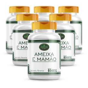Kit 6 Potes Caps Ameixa E Mamão Antioxidante 100% Natural
