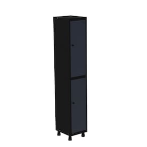 Armário Roupeiro em Aço Mt 1v 2 Portas - Pitão Preto/Azul Delrei