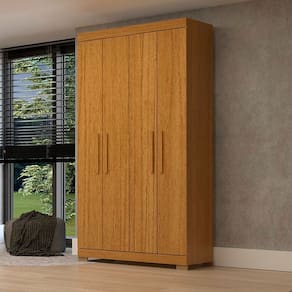 Guarda-roupa Solteiro 109,80cm 4 Portas 100% Mdf Papoulas Espresso Móveis Cinamomo