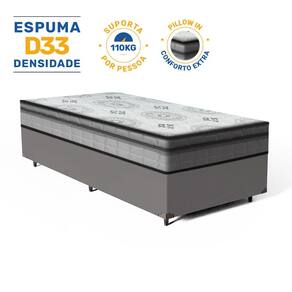Cama Box com Colchão Espuma D33 Pillow In Anjos Ortosleep Solteiro 88x188x57cm