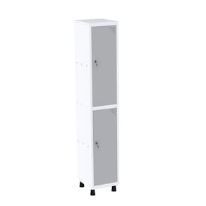 Roupeiro em Aço Mt 1v 2 Portas - Fechadura Branco/Cinza