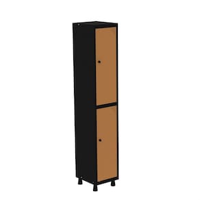 Armário Roupeiro em Aço Mt 1v 2 Portas - Pitão Preto/Laranja picasso