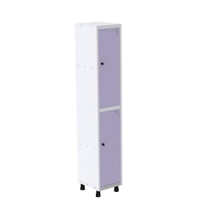 Armário Roupeiro em Aço Mt 1v 2 Portas - Pitão Branco/Lilás