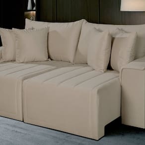 Sofá Living Retrátil com Molas Veneza 2.10 Mts Bege Marfim