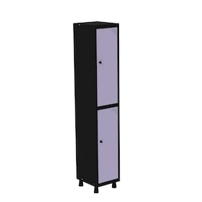 Armário Roupeiro em Aço Mt 1v 2 Portas - Pitão Preto/Lilás