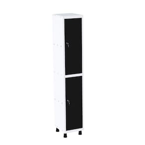 Roupeiro em Aço Mt 1v 2 Portas - Fechadura Branco/Preto