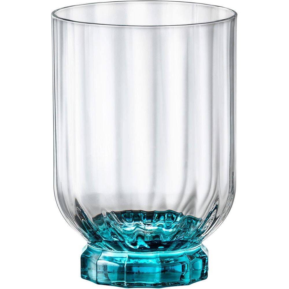 JG 6PÇ COPO BORMIOLI ROCCO FLORIAN PÉ AZUL VIDRO 375ml 11x8x8cm TRANSPARENTE