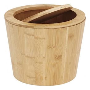Lixeira Madeira Multiuso 10 L Basculante 30X23Cm - Bege
