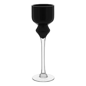 Vaso Decorativo Enfeite Casa Vidro 40x12x12cm Preto