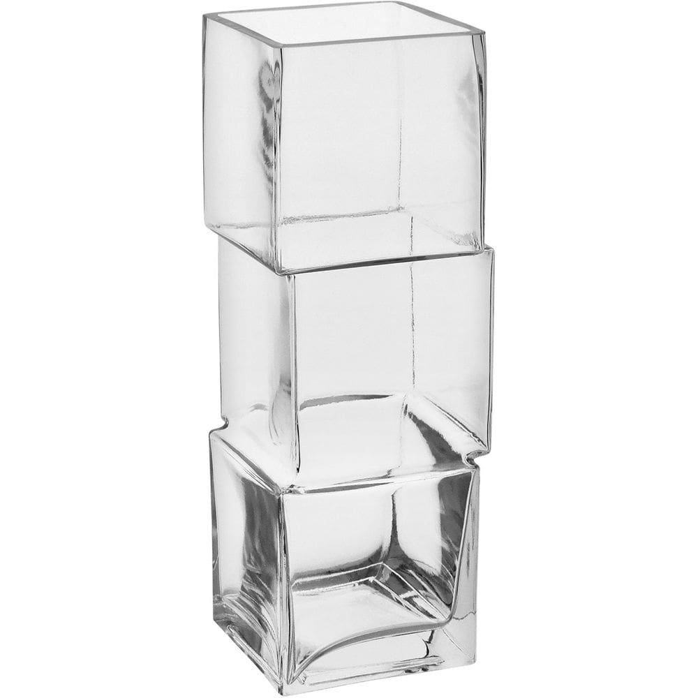 Vaso Decorativo Enfeite Casa Vidro 30x10x10cm Transparente
