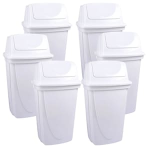 Lixeira basculante 7,2 litros branca com 6 unidades Plasutil ref.4744