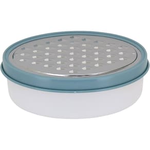 RALADOR COM RECIPIENTE INOX 6x12x17cm CINZA