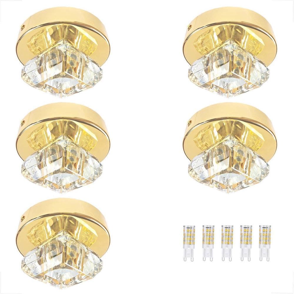 Kit 5 Spot Cristal Sobrepor Redondo Lavabo Banheiro Bet46 +