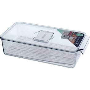 CAIXA ORGANIZADORA PARA GELADEIRA COM TAMPA ACRILICO 7x16x31cm