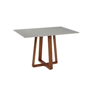 mesa de jantar retangular com tampo de vidro off white isis 120 cm