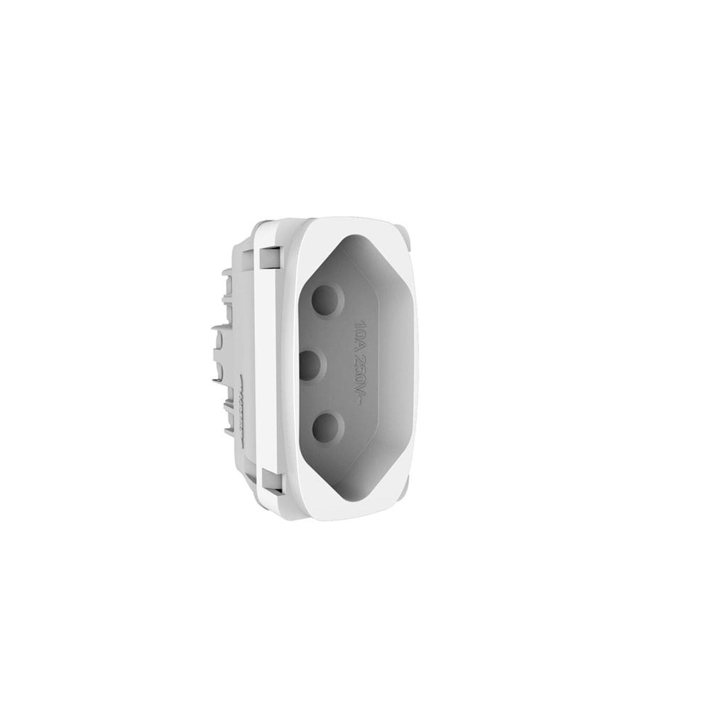 Módulo tomada 2P+T 10A 250V~ Gracia Alumbra Branco