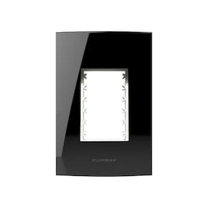 Placa 4X2 com Suporte Para 3 Módulos Inova Pro Class Alumbra Black Piano